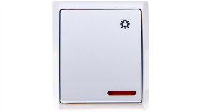 Fala Przycisk Hermetyczny /Światło/ Ip44 Z Podświetleniem Biały Łnh-5Hs/00