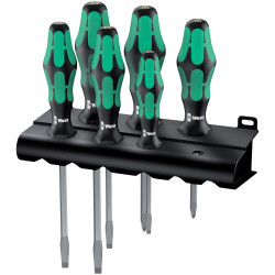 Wera 05007681001 334/355/6 Kraftform Plus Slotted/Pozi Screwdrivers, 6-Piece Set