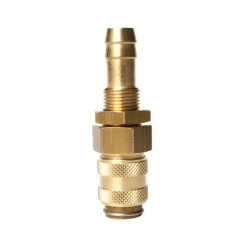 Szybkozłącze pneumatyczne DN5 typ 21, grodziowe do węża fi 6 mm, gniazdo szybkozłącza, mosiądz
