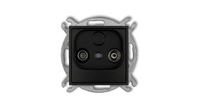 Icon Mechanizm Gniazda Abonenckiego Rtv Przelotowego 9Db Czarny Mat 12Ig9p
