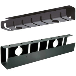 Organizator kabli sprzętowych montaż pod biurkowy 2x prowadnica 530x110x80mm czarny ROLINE