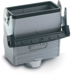 Grommet housing, size HB16, aluminum alloy, PG21/PG29, straight, longitudinal bow locking, IP65, 70092400