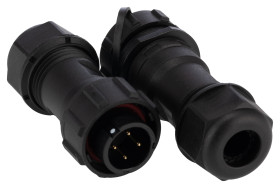 Przemysłowe złącza okrągłe 4, 4-pinowe SY17 Kabel, Układ szeregowy Wtyczka, gniazdo RS PRO