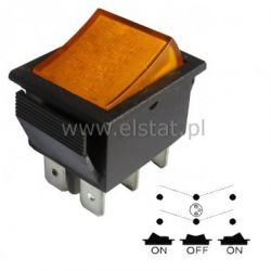 Przełącznik ON-OFF-ON stabilny 6p podświetlany