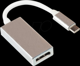 GC-M0257 Adaptor, USB-C > DP, 4K 60Hz, silver, 15cm
