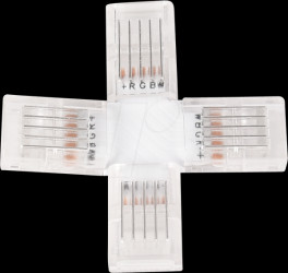 ELED900223 LED strip connector, X-shaped, 5-pin, for 10 mm RGB LED strips