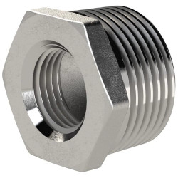 Reducer piece, L 31 mm, 20 bar, stainless steel, for pipe systems, 118490