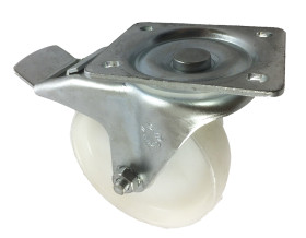 Koło samonastawne średnica kabla 100mm Płyta Flexello 250kg wysokość całkowita 128mm