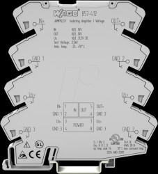 857-412 Isolating amplifier, permanently set for voltage signals