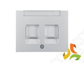 BERKER K.5 Płytka czołowa 2 podwójna z zasuwami i polem opisowym aluminium 11827003 HAGER