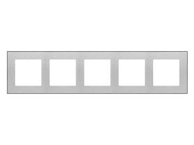 SIMON 55 Ramka 5 pięciokrotna DUO aluminium podstawa czarna TRD5.149/143 KONTAKT SIMON