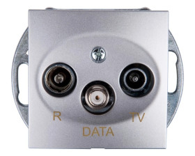 Simon 54 Gniazdo antenowe RD/TV/DATA srebrny mat DAD.01/43