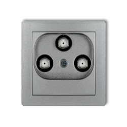 DECO Gniazdo multimedialne 3F DATA (Vectra) srebrny metalik 7DGMV