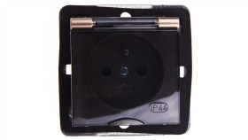 Impresja Gniazdo Bryzgoszczelne Z/U Ip44 Z Przesłonami Klapka Przezroczysta...