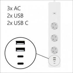 Inteligentna Smart Listwa WiFi 3Gniazda+4USB WOOX