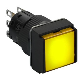 przycisk z podśw. żółty kwadr. O 16, kryty z sam. powr., 12 V, 1OC XB6ECW5J1P