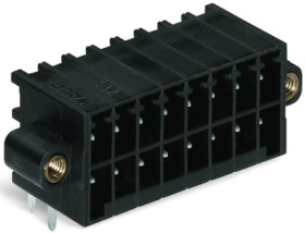 Pin header, 26 pole, pitch 3.5 mm, angled, black, 713-1433/107-000