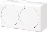 Gniazdo podwójne 2x2P+Z (klapka biała)