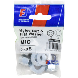 ForgeFix FPKNNW10 Nyloc Nut &amp; Washer M10 ForgePack 8
