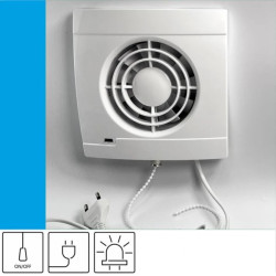 Wentylator domowy Vulkan VS100 przewód z wtyczką, kontrolka LED, fi 100 mm, kolor biały