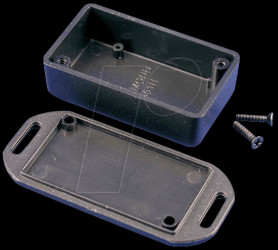 1551HFLBK Mini ABS housing, 60 x 35 x 20 mm, black, flanged