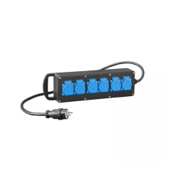 Przedłużacz gumowany RS-P 6x230V IP44 czarny z wtyczką prostą 7000-10 EPN