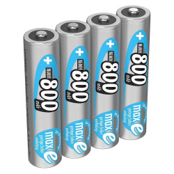 800mAh NiMH Rechargeable AAA Batteries (4-Pack)