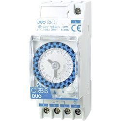 ORBIS OB292032 Duo QRD Timer DIN Rail Analogue 230V AC 1 piece.