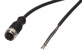 Kabel konfekcjonowany jednostrony złącze M12 żeńskie 3-pin proste wolny koniec przewodu 3x0,34mm² 5m PUR 250V IP67 VK500025