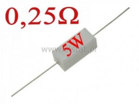 Rezystor cermetowy 0,25 Ohm 5W