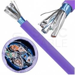 Kabel sieciowy F/FTP kat.6A skrętka 4x2x0,56mm wewnętrzny B2ca bezhalogenowy LSOH fioletowy NEKU