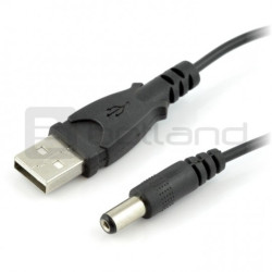 Przewód USB A - wtyk DC 5,5/2,1mm 0,1A - 1,5m