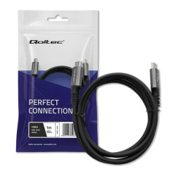 Qoltec Kabel USB4 Ultra-Fast USB-C PD 240W Thunderbolt 3/4 4K 40Gb/s 1m Czarny