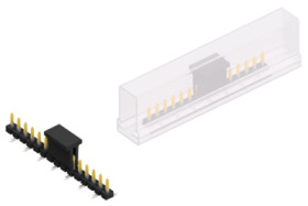 Pin header, 15 pole, pitch 2.54 mm, angled, black, SLLP5SMD03815SBSM