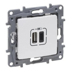 Niloe Selection Gniazdo 2 x USB typ a+c 3A perła 762497