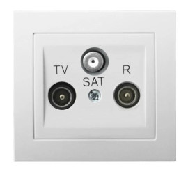 KIER Gniazdo antenowe RTV-SAT końcowe białe GPA-WS/00