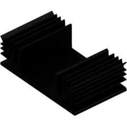 Extruded heatsink, (L x W x H) 37.5 x 65 x 20 mm, 3.5 to 2 K/W, black anodized, SK 48 37,5 SA