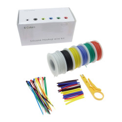 Zestaw 6 przewodów silikonowych AWG22 6x10m + akcesoria