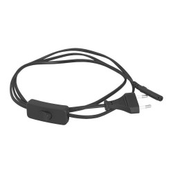 Kabel zasilający sieciowy 1,5m czarny z wyłącznikiem (przewód)