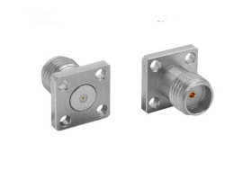 Złącze koncentryczne Montaż na kołnierzu Żeński typ złącza Złącze koncentryczne w okrągłej obudowie Wtykowe