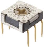 Encoding rotary switch, 4 pole, BCD, straight, 0.1 A/5 VDC, RTF04R0C