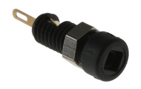 Gniazdo bananowe Żeński Połączenie lutowane typ Gniazdo bananowe Czarny 6A Hirschmann Test & Measurement rozmiar 2mm