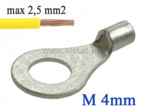 Konektor ( oczko ) cynk; 4mm; kabel 1,5- 2,5mm2