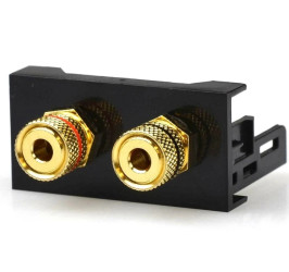 Moduł 1M 22,5x45 2x BANAN czarny Mediabox NEKU