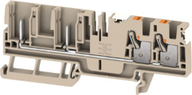 Terminal block, push-in connection, 4.0 mm², 4 pole, 32 A, 8 kV, dark beige, 2676020000