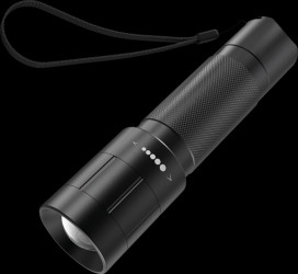 LED flashlight, 1500 lm, black, 6x AA (Mignon)
