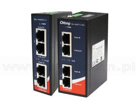 INJ-102GT++, Injector przemysłowy Gigabit, 2x10/1000 RJ-45 PoE + 2x10/1000 RJ-45