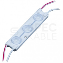 Moduł oświetleniowy 3x LED SMD 0,72W 12V 83lm/W czerwony z taśmą samoprzylepną IP67 MW-MLD-2835-3R-LENS