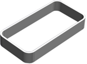 Enclosure ring, TPU, (L x W x H) 90 x 46 x 13 mm, light gray, RWK-3.5