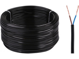 Kabel elektryczny OMYp 2x0,75 300/300V czarny